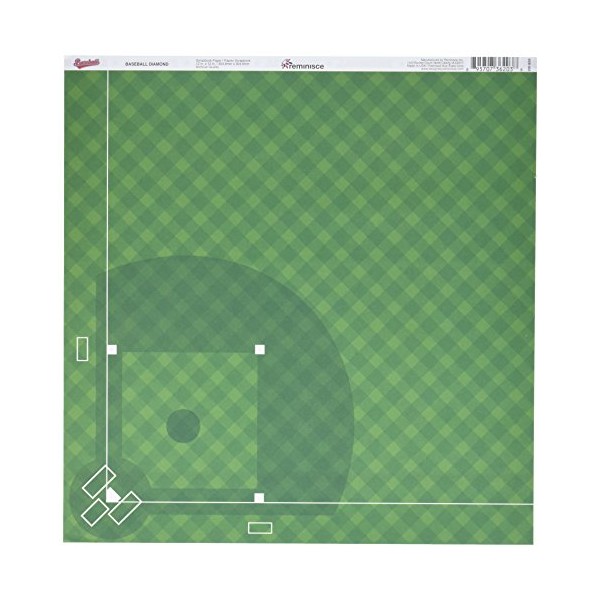Reminisce Double-Sided Cardstock x 12-inch Baseball Diamond, Acrylic, Multicolour, 0.02x30.48x31.75 cm