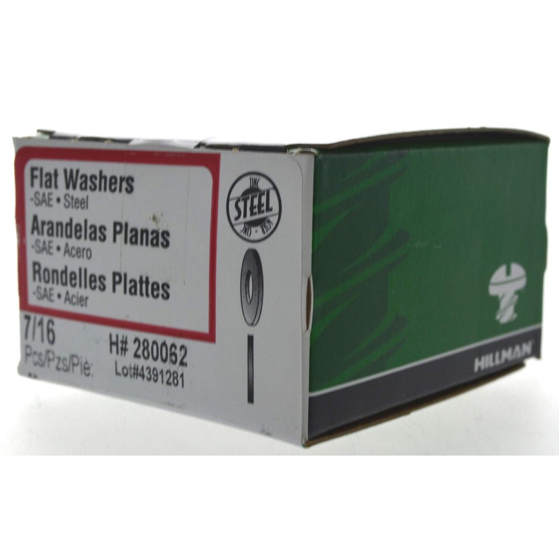 The Hillman Group 280062 7/16-Inch Flat Washer, 50-Pack