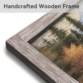 Moose Framed Wall Art Painting: Rustic Wildlife Prints Large Woodland Wild Animal Picture Elk Deer Artowrk for Bedroom Farmhouse Cabin Decor