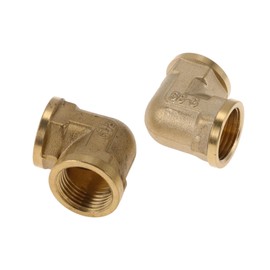 HEROFFIX Brass Pipe Fittings 1/2" Female Thickened Internal Thread Elbow (Square Type) 1.26" 2 Pcs