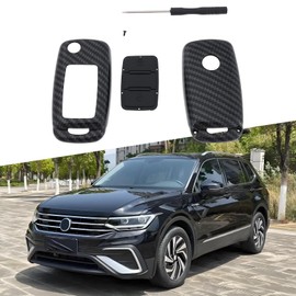 Briny River 1 set Carbon Fibre Key Cover Case Kit Compatble with VW Compatble with Golf