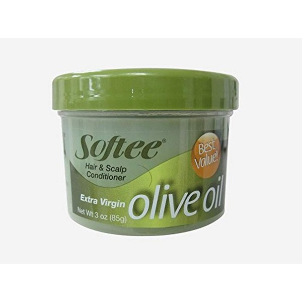 Softee Olive Oil Hair & Scalp Conditione​r Extra Virgin, 3 Oz , green