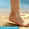 FOCALOOK Silver Initial Anklets for Women, Dainty 925 Sterling Silver