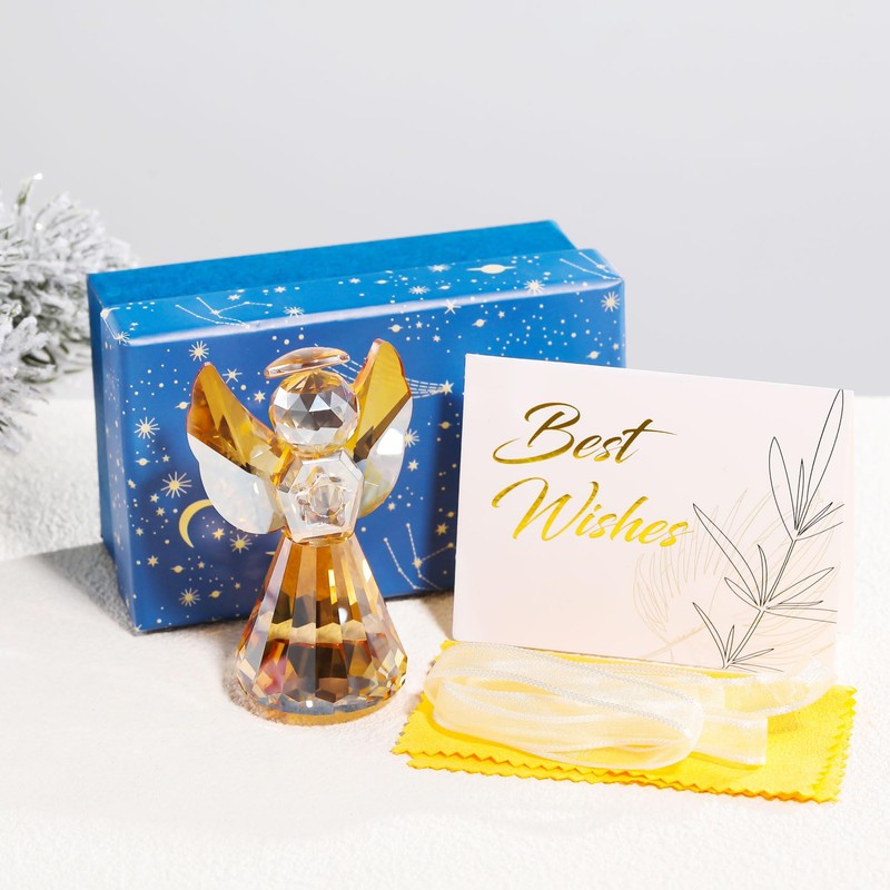 Crystal Angel with Star Figurine Gift for Women