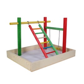 PENN-PLAX Bird Life Wooden Playpen – Perfect for Sun Conures, Ring Necks, and Similar Sized Parrots – Extra-Extra Large Size (Multicolor)