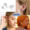Silvora Letter Earrings 925 Silver Letter Stud Earrings with Zirconia