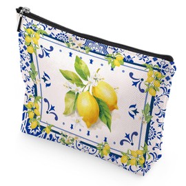 Sitsink Amalfi Coast Gifts Souvenir - South Italy Gift Amalfi Coast Travel Makeup Bags, Lemon Themed Party Gifts for Girls Bachelorette Besties Bridesmaid, Italy Vacation Trip Gifts Cosmetic Pouch