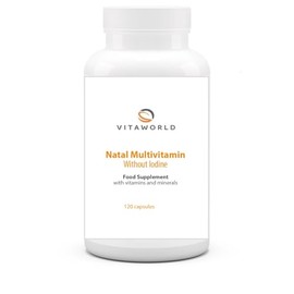 Pack of 3 Vita world Prenatal multivitamin Without Iodine l 3 x 120 Capsules l Vegan l Without Iodine and Vitamin k l 18 Vital nutrients l Specially Designed for Pregnancy l with 600 µg folic Acid