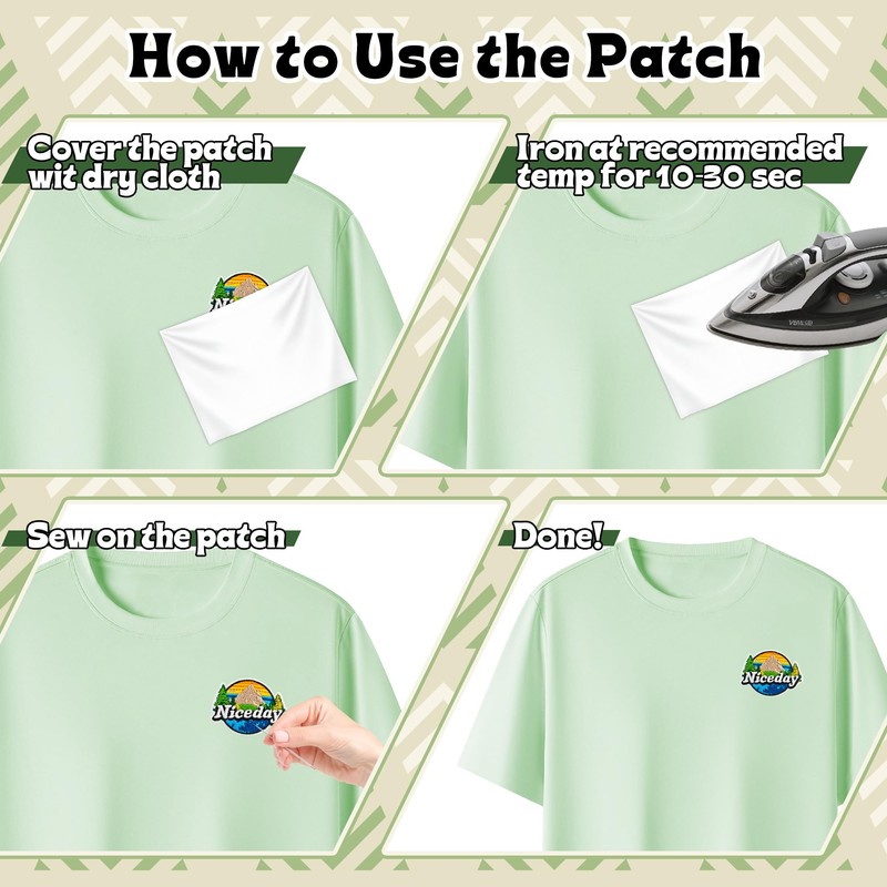 Puideon 30PCS Camping Iron on Patches,2.4in