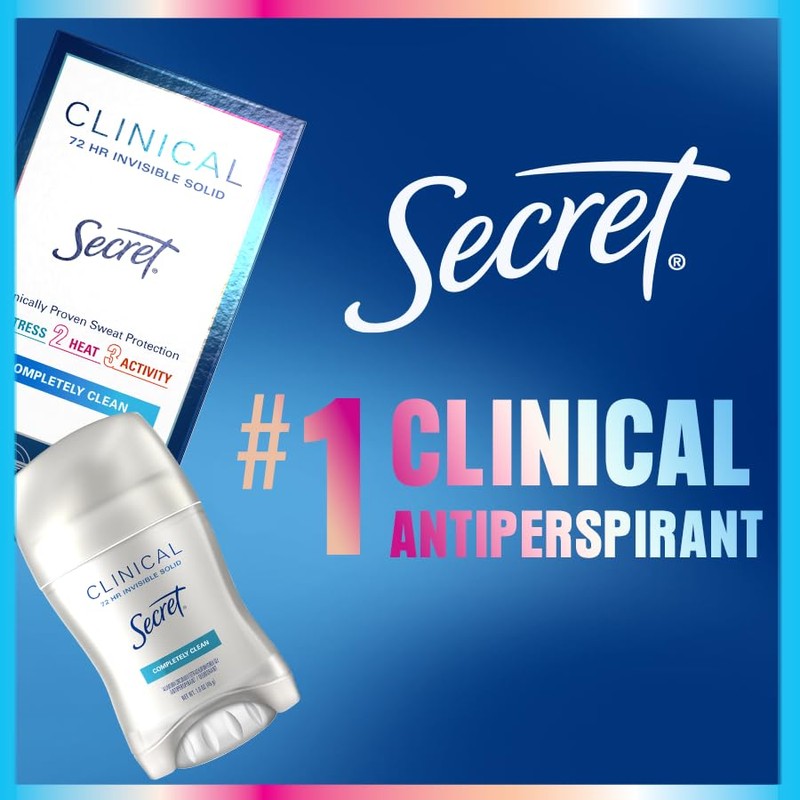 Secret Clinical Strength Antiperspirant Deodorant for Women, Free & Sensitive,