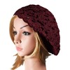 ZLYC Women's Beret Beret Hat, burgundy
