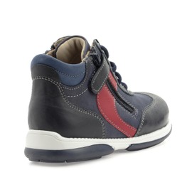 Memo Tobi Ankle Support Children's Corrective Orthopedic Sneaker, Blue/Red, 31 (13.5 M US Little Kid)