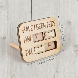 KTGUK Magnetic Pet Feeding Reminder,Wooden Have I Been Fed Pet Feeding Tracker,Wooden Feeding & Watering Supplies for Dogs with Yes No Option,for Dog Cat Puppy Kitten Pets Feeding Accessory