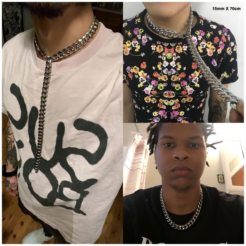 Hip Hop Mens Choker Stainless Steel Miami Chain Curb Cuban