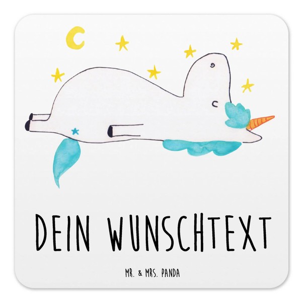 Mr. & Mrs. Panda 10er Set Personalisiertes Untersetzer Set Einhorn