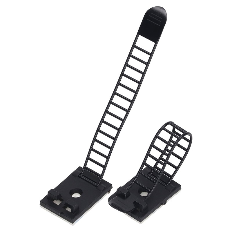 100Pcs Adhesive Cable Management Clips Adjustable Nylon Strap Ties Wire