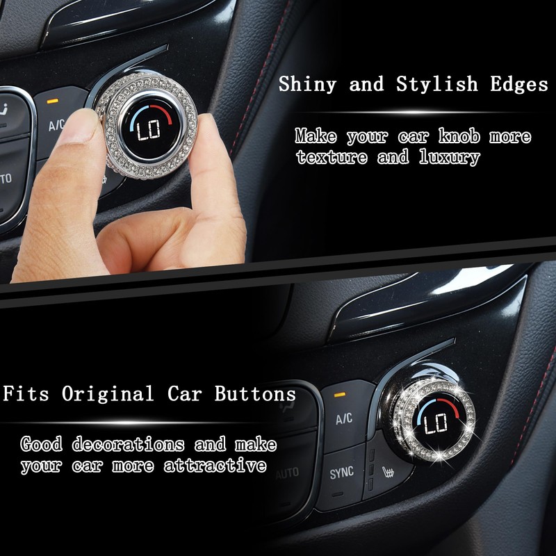 TOMALL Bling AC Air Conditioning Knob Button Cover Compatible with