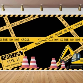 Construction Site Theme Backdrop for Construction Themed Birthday Party MEETSIOY Dump Truck Digger Zone Boys Birthday Party Construction Scene Photo Background 5x3ft