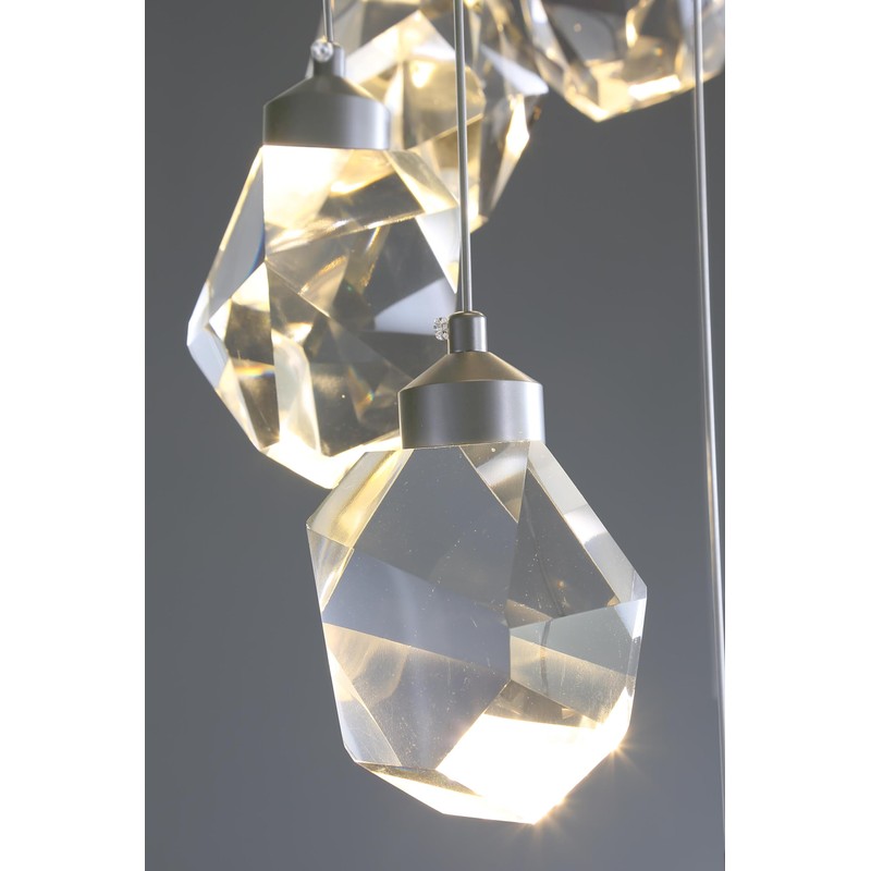 IDEQUY Chrome Crystal Pendant Lights Kitchen Island, Bedroom Bedside Hanging
