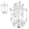Coffee Spoon Holder Elegant Swan Silver Color Zinc Alloy Rotatable