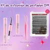 SASHA Kit de Pestañas Postizas DIY, 144 Pestañas Individuales Racimos