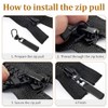 Spare Zipper Pull, Metal Zipper Tabs, 12 Pcs Replacement Zippers
