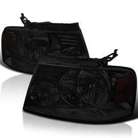 Spec-D Tuning Headlights Lamps Smoke Lens Compatible with 2004-2008 Ford F150 L+R Pair Head Light Lamp Assembly