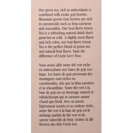 Uncle Lee's Tea Organic Green Tea with Goji Berry, 18 Count