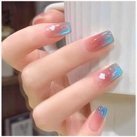 MISS MUMU Nail Tips, 24 Pieces, Nail Tips, Short, Spring, Summer, Simple, Cute, Popular, Nail Seal, Bride Nails, Glossy, False Nails, Coming of Age of Coming of Age Ceremonies, Weddings, School
