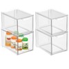 mDesign Plastic Stackable Bathroom Storage with Pull Out Bin Organizer