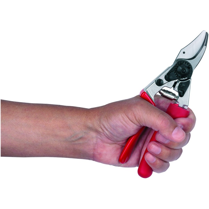 FELCO 17 Gartenschere für Linkshänder (kompakte Baumschere, mit Rollgriff, Schere