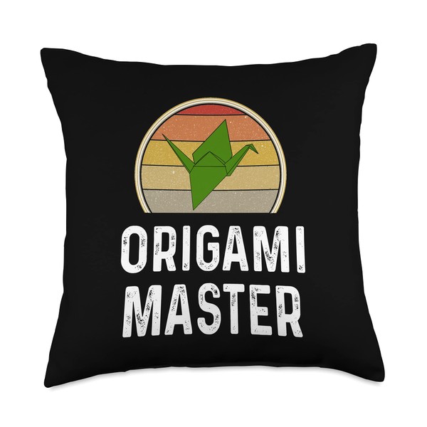 Funny Origami Master Retro Folded Bird Crane Retro Sunset Throw