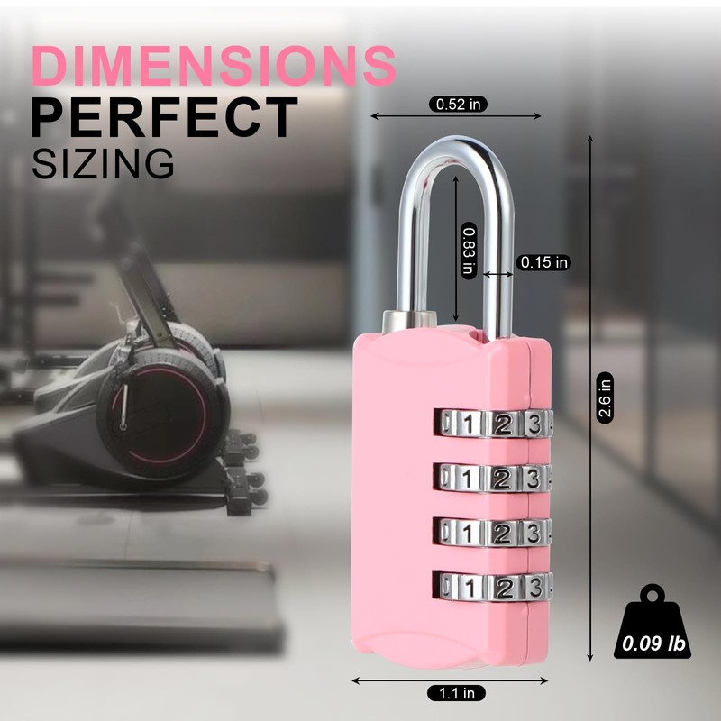 DELSWIN Small Combination Lock for Locker, 4-Digit Mini Combo Lock