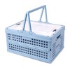 Collapsible Storage Crate, Foldable Plastic Basket with Lid and Handle,