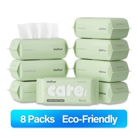 Unifree Facial Towel | Disposable Face Towels | Absorbent, Reusable, Soft, Comfort, Skincare, Eco-Friendly, Home Use, Cleaning Sheet Napkin, Dry wipes, Single-use Towelette, TikTokShopLaborDaySale:_4 pack