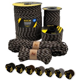 EdcX Paracord 4mm, 20+ Military Colors (15m, 30m, 50m, 100m, 300m) | Ideal for Camping, Survival, Outdoor, Crafting, DIY | 100% Nylon Rope 4mm | Tactical Cord 550 Type III (Mix Camo, 30 m)