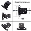 DecoBasics 3/8" Inset Cabinet Hinges Black (25 Pair -50 Pcs)