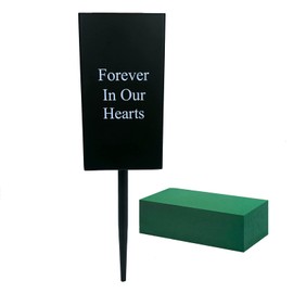 Metal Grave Memorial Vase Flower Holder in Ground Cemetery Vase Grave Decorations with Spikes and Floral Foam (Round)