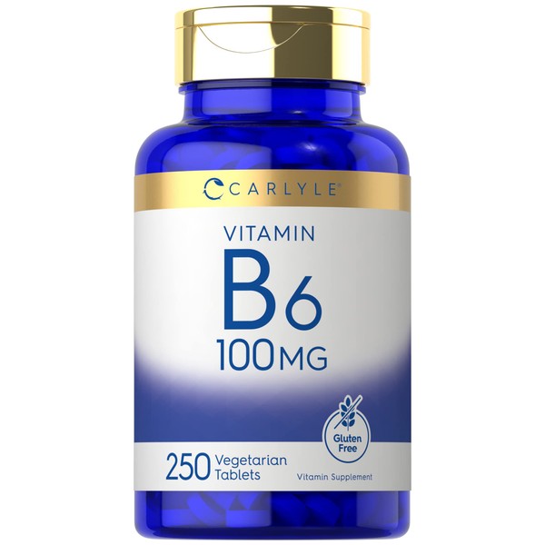 Carlyle Vitamin B6 100mg | 250 Tablets | Vegetarian, Non-GMO, Gluten Free