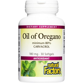 Natural Factors Oil of Oregano 180mg – Supports Immune & Overall Health – With Extra Virgin Olive Oil – 30 Softgels (30 Servings)