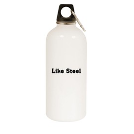 Molandra Products Like Steel - 20oz Stainless Steel White Water Bottle with Carabiner, White