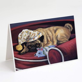 Pug Goodnight Sweetheart Greeting Cards and Envelopes Pack of 8