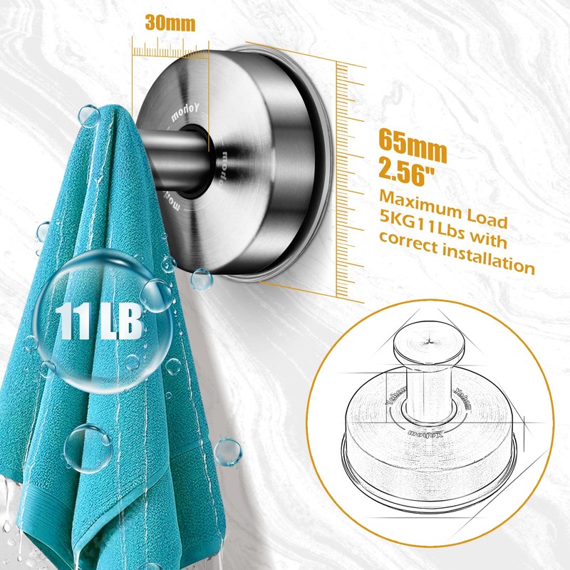 YOHOM Suction Cup Hooks for Shower Bathroom Cup Wall for