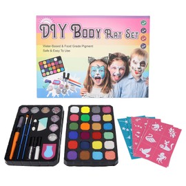 Face Body Painting Palette 24 Colors Pigment 72g Sequin 9ml Powder 12g Marker Makeup Paint Kit for Cosplay Party