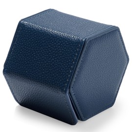 Oirlv B01803 Watch Case, 1 Piece, PU Leather, Mini, Portable, Luxury Watch Roll, Suitable for Travel, Business Trips, Presents, Gift Case (Blue)