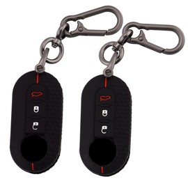 ERMWALR ERMWALR 2 Stck Autoschlsselhlle, Schlsselanh?nger, passend fr FIAT 3 Tasten 500 500L Brava Bravo Doblo Ducato Panda Palio Qubo Scudo Sedici Stilo Lancia, klappbarer Schlsselanh?nger (Fia-BB)