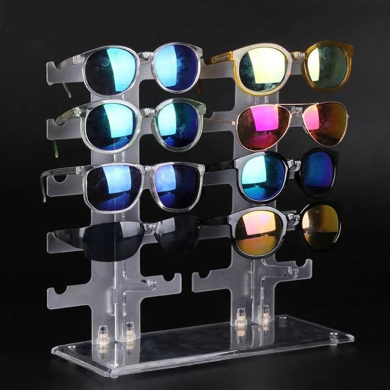 Gafas de sol Rack Acrílico Dos vasos de dos filas