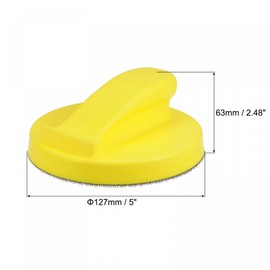 uxcell Hook and Loop Hand Sanding Block 5 Inch Round Detail Sanding Disc PU Foam Backing Plate Manual Sander for Detailing Polishing