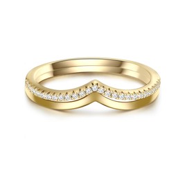 Glanzstücke München Women's Set of 2 925 Sterling Silver Yellow Gold-Plated 14 Carat Zirconia White Silver Ring, 60, Cubic Zirconia