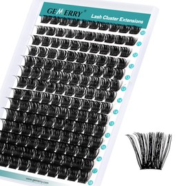 Individual Eyelashes, 200D DIY Cluster Eyelashes, 0.07 D Curl, 10-18 Mix, Individual Eyelash Extensions, Volume Eyelash Clusters at Home, GEMERRY Eyelashes (200D-0.07D-10-18 mm)